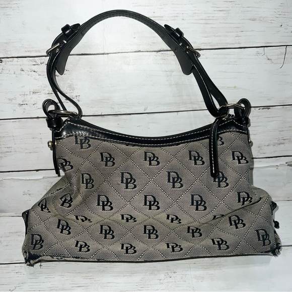 Dooney & Bourke Black and Gray Shoulder Bag with Monogram Design - Picture 3 of 10